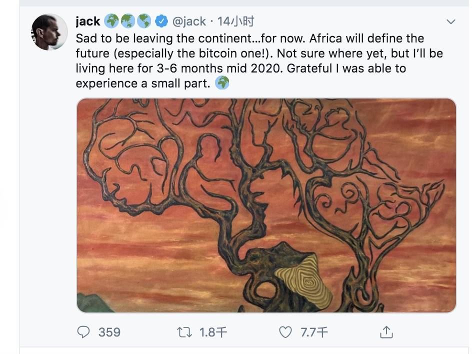 推特CEO杰克·多西：比特币的未来将在非洲