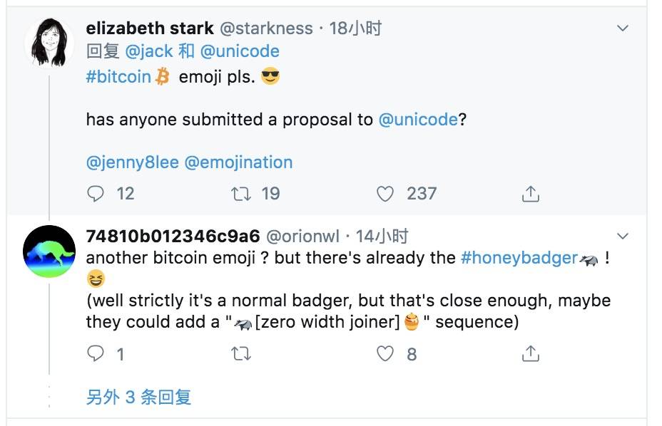 Twitter推出比特币emoji表情，引发加密货币社区狂欢