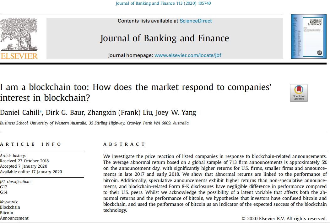 全球731家公司数据分析：市场对于涉猎区块链的公司作何反应？