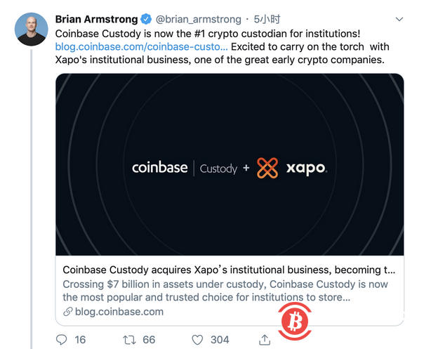 证实！Coinbase CEO表示机构投资者正在以每周投入2-4亿美元速度入场