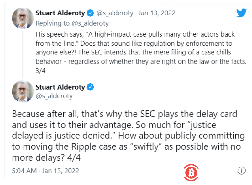 Ripple总法律顾问敦促美SEC尽快推进两者间诉讼案件