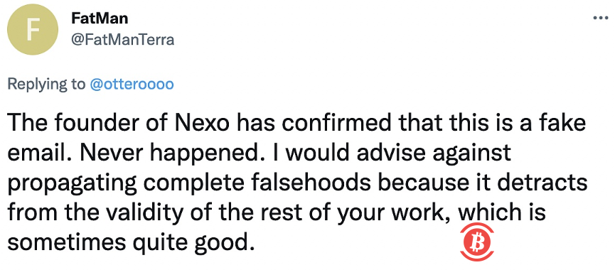 分析师：Nexo官方未发布“阻止用户提现并为其提供高额存款利息”的邮件